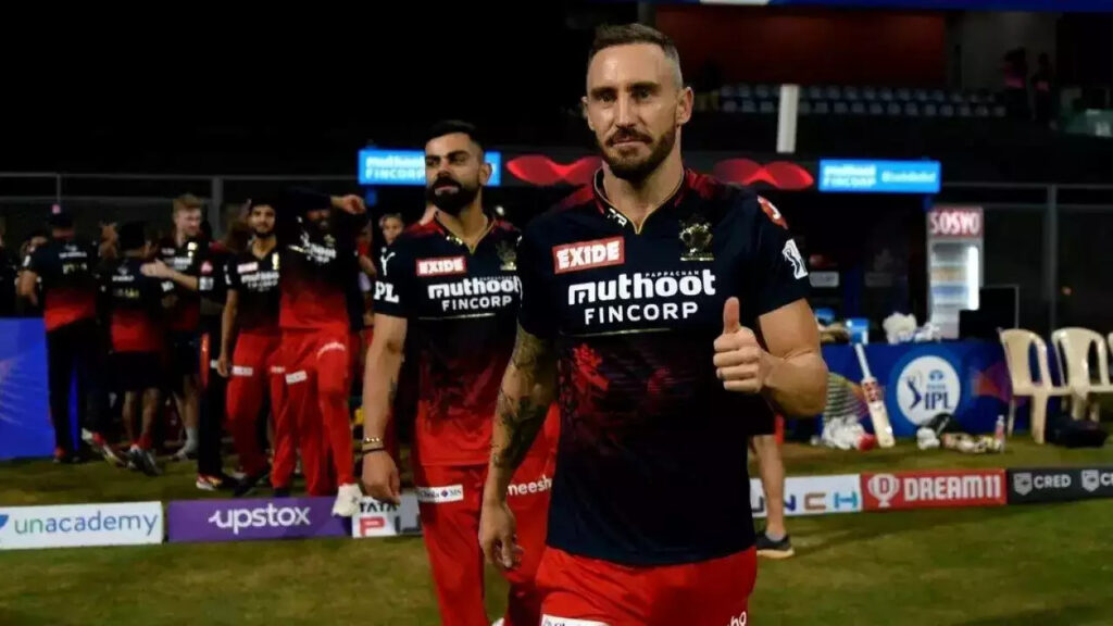 Royal Challengers Bangalore captain Faf du Plessis arrives for IPL 2023.